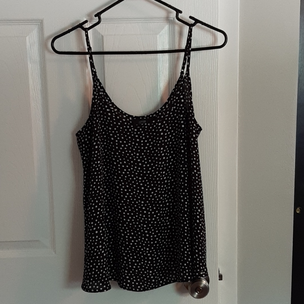 APT.9 BLACK POLKA-DOT SPAGHETTI STRAP TANK SIZE L